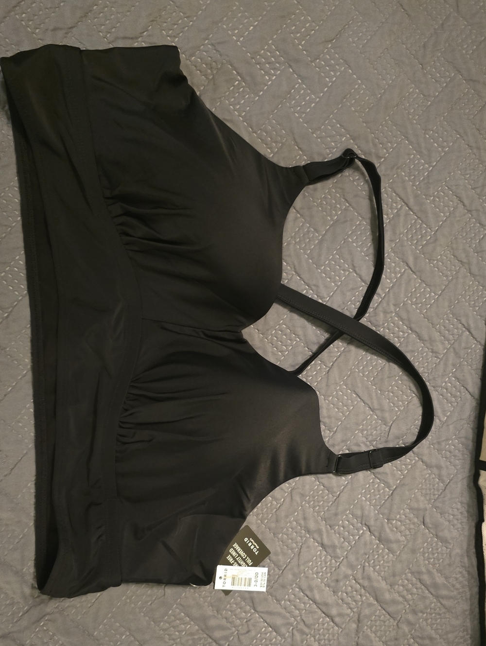 Torrid Black Wireless Swim Bikini Top